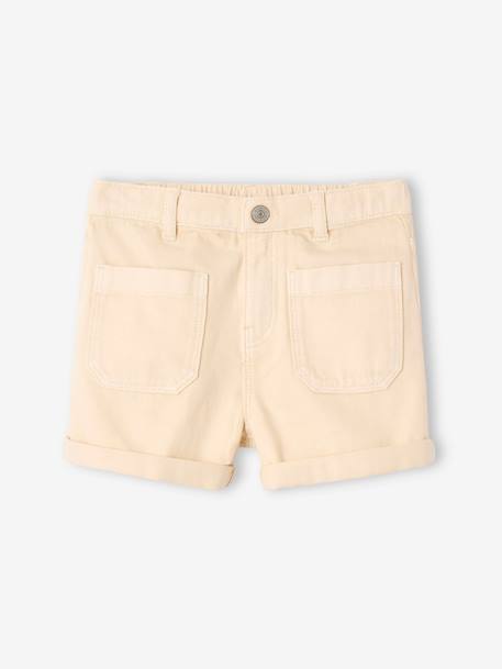 Girls' shorts with patch pockets rose+vanilla - vertbaudet enfant 