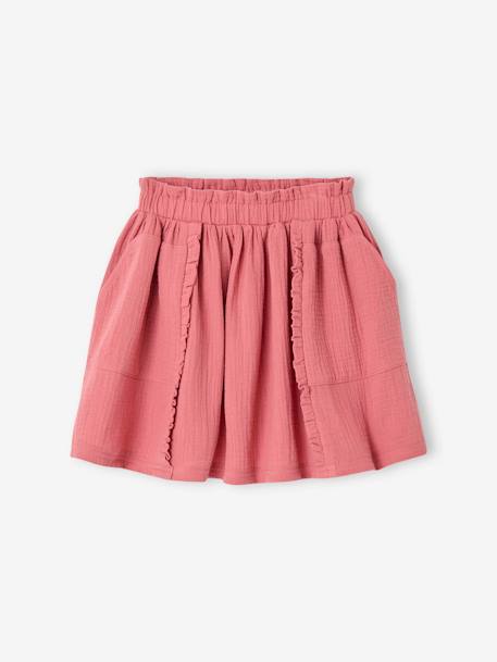 Cotton Gauze Skirt tomato red - vertbaudet enfant 