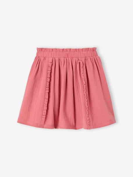 Cotton Gauze Skirt tomato red - vertbaudet enfant 