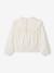 Two-tone blouse for girls with English embroidery details ecru - vertbaudet enfant 