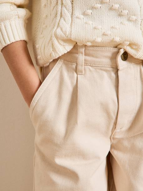 Pantalon large fille sable - vertbaudet enfant 