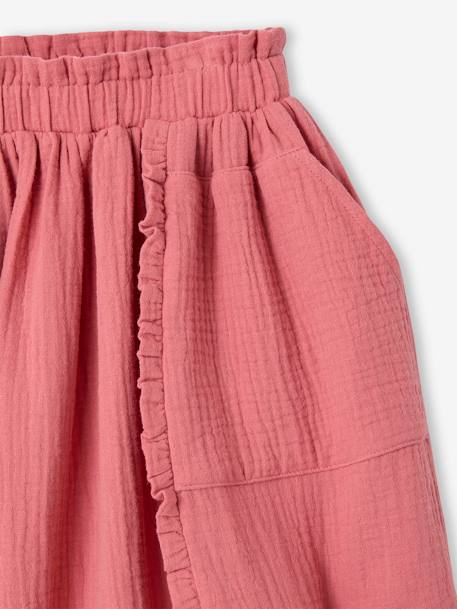 Cotton Gauze Skirt tomato red - vertbaudet enfant 