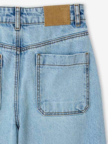 Jean large effet usé fille bleu clair+bleu moyen - vertbaudet enfant 