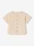 Baby Outfit: Striped Linen-Look Shirt + Gauze Shorts grey blue - vertbaudet enfant 