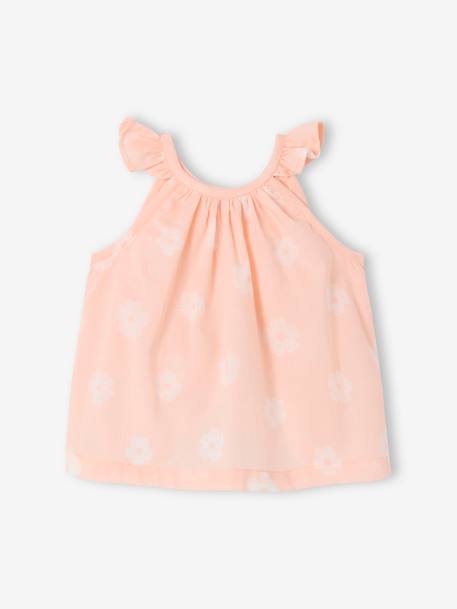 Printed Sleeveless Top + Shorts + Headband Ensemble for Baby Girls pale pink - vertbaudet enfant 