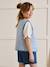 Gingham embroidered CYRILLUS girl's sleeveless quilted jacket chequered blue - vertbaudet enfant 