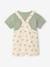 3-Piece Gift Set: T-Shirt + Dungarees + Comforter for Babies sage green - vertbaudet enfant 