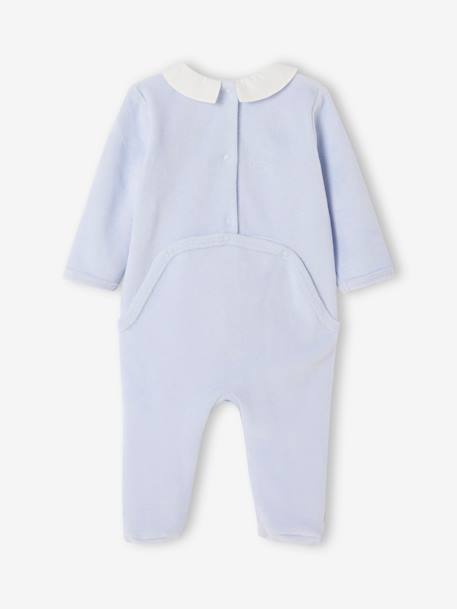 Velour Sleepsuit, ENVIE DE FRAISE sky blue - vertbaudet enfant 