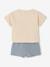 Baby Outfit: Striped Linen-Look Shirt + Gauze Shorts grey blue - vertbaudet enfant 
