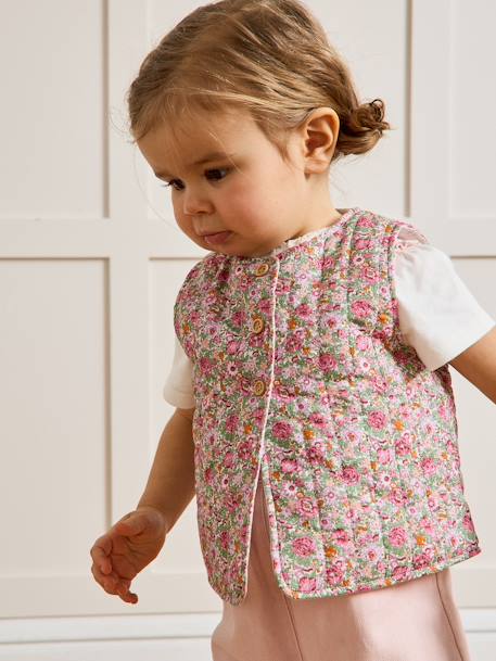 Baby CYRILLUS Liberty® fabric jacket printed pink - vertbaudet enfant 