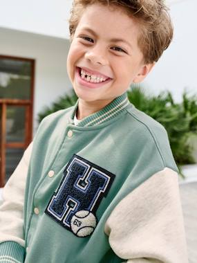 Sweat garçon molleton style teddy badge en bouclettes. - vertbaudet enfant Garçon-Pull, gilet, sweat-Sweat-Sweat garçon molleton style teddy badge en bouclettes.
