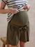 Lyocell Shorts with Belly Band for Maternity khaki - vertbaudet enfant 
