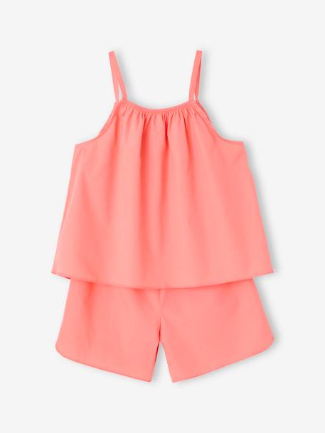 Poplin Pyjamas for Girls coral - vertbaudet enfant 