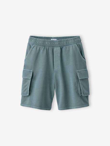 Fleece Battle Shorts for Boys, JONEN aqua green - vertbaudet enfant 