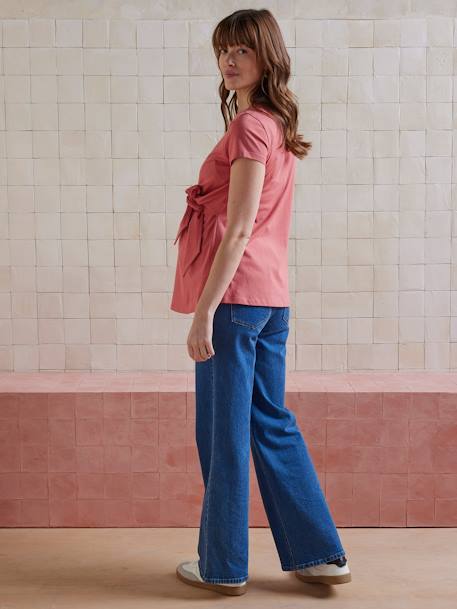 Long Organic Cotton* T-Shirt, Maternity & Nursing Special old rose - vertbaudet enfant 