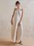 Long Wrap-Over Maternity Dress in Crêpe Fabric golden beige - vertbaudet enfant 