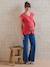 Linen Blend Front/Back Maternity T-Shirt old rose+pomegranate - vertbaudet enfant 
