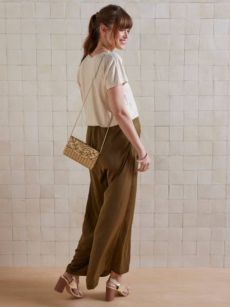 Iridescent Viscose & Linen T-Shirt for Maternity golden beige - vertbaudet enfant 