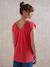 Linen Blend Front/Back Maternity T-Shirt old rose+pomegranate - vertbaudet enfant 