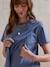 T-Shirt Dress in Organic Cotton*, Maternity & Nursing Special khaki+slate blue - vertbaudet enfant 