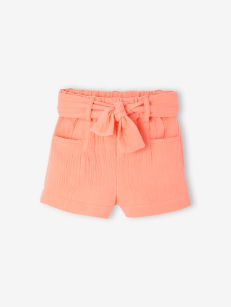 Cotton Gauze Shorts for Babies coral - vertbaudet enfant 