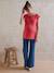 Linen Blend Front/Back Maternity T-Shirt old rose+pomegranate - vertbaudet enfant 
