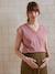 Linen Blend Front/Back Maternity T-Shirt old rose+pomegranate - vertbaudet enfant 