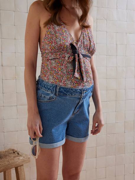 Before & After Mom Fit Denim Shorts stone - vertbaudet enfant 