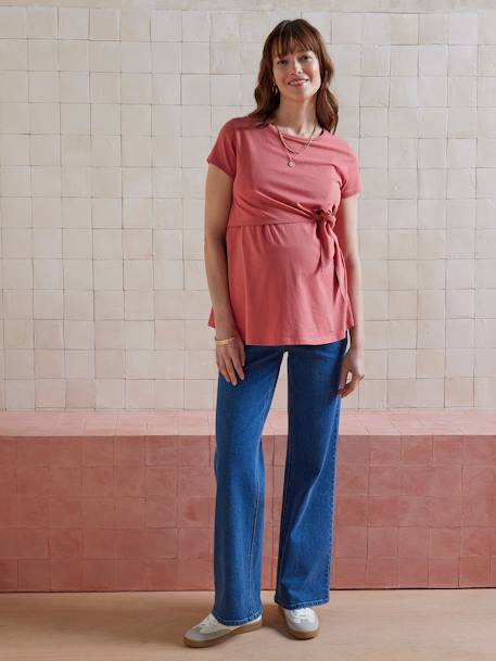 Long Organic Cotton* T-Shirt, Maternity & Nursing Special old rose - vertbaudet enfant 
