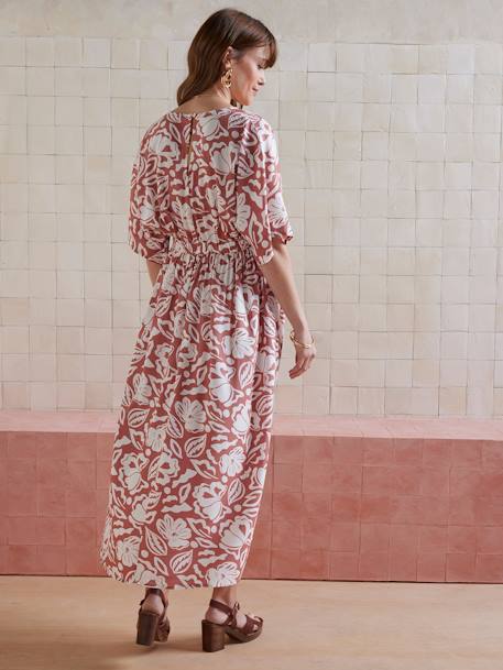 Wrapover Dress for Maternity & Nursing tomato red - vertbaudet enfant 