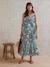 Long Fluid Dress with Straps for Maternity fir green - vertbaudet enfant 