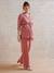 Plain Wide-Leg Linen-Effect Trousers for Maternity tomato red - vertbaudet enfant 