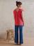 Linen Blend Front/Back Maternity T-Shirt old rose+pomegranate - vertbaudet enfant 