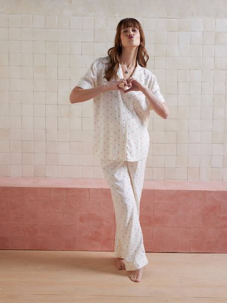 Ensemble 2 pièces pyjama Before and After personnalisable écru - vertbaudet enfant 