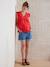 Cotton Voile Sleeveless Blouse for Maternity black+pomegranate - vertbaudet enfant 