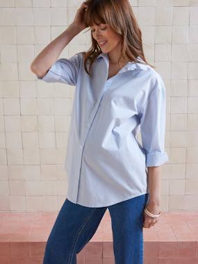Vêtements de grossesse-Allaitement-Chemise oversize rayée grossesse et allaitement