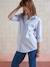 Striped Poplin Blouse for Maternity & Nursing pale blue - vertbaudet enfant 