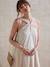 Long Wrap-Over Maternity Dress in Crêpe Fabric golden beige - vertbaudet enfant 