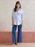 Striped Poplin Blouse for Maternity & Nursing pale blue - vertbaudet enfant 