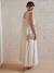 Long Wrap-Over Maternity Dress in Crêpe Fabric golden beige - vertbaudet enfant 