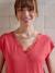Linen Blend Front/Back Maternity T-Shirt old rose+pomegranate - vertbaudet enfant 