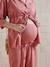 Plain Wide-Leg Linen-Effect Trousers for Maternity tomato red - vertbaudet enfant 