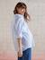 Striped Poplin Blouse for Maternity & Nursing pale blue - vertbaudet enfant 