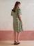 Loose-Fitting Short Maternity Dress With Print olive - vertbaudet enfant 