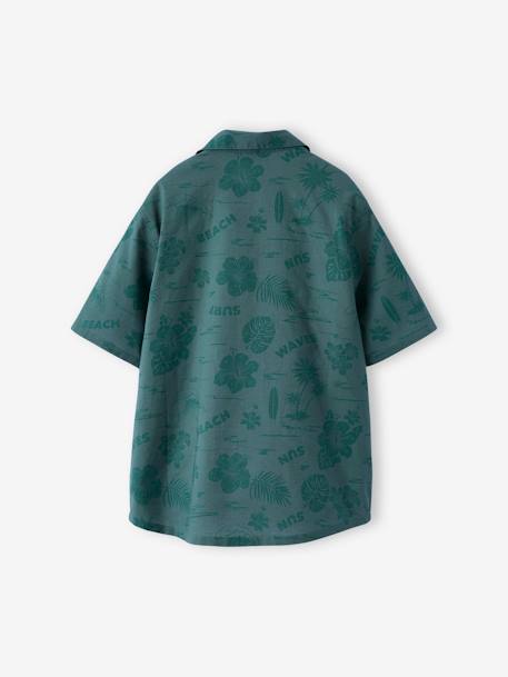Poplin Hawaiian shirt for boys aqua green - vertbaudet enfant 