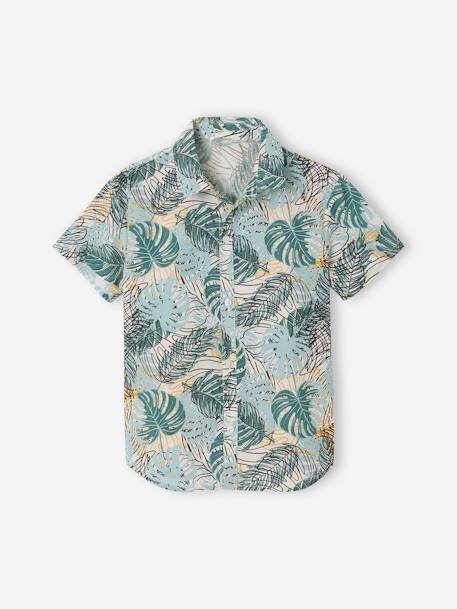 Short-sleeved shirt for boys printed green - vertbaudet enfant 