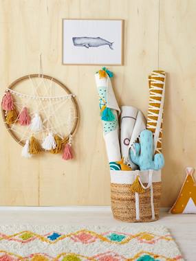 Wicket Basket with Lurex Thread, Marguerite - vertbaudet enfant -Wicket Basket with Lurex Thread, Marguerite