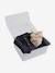 Mixed newborn gift set with long-sleeved knitted sleepsuit + scarf anthracite - vertbaudet enfant 