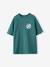 T-Shirt with Front/Back Motif, Faded Effect, JONEN aqua green+ecru - vertbaudet enfant 