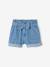 Light denim paperbag shorts for girls light blue - vertbaudet enfant 